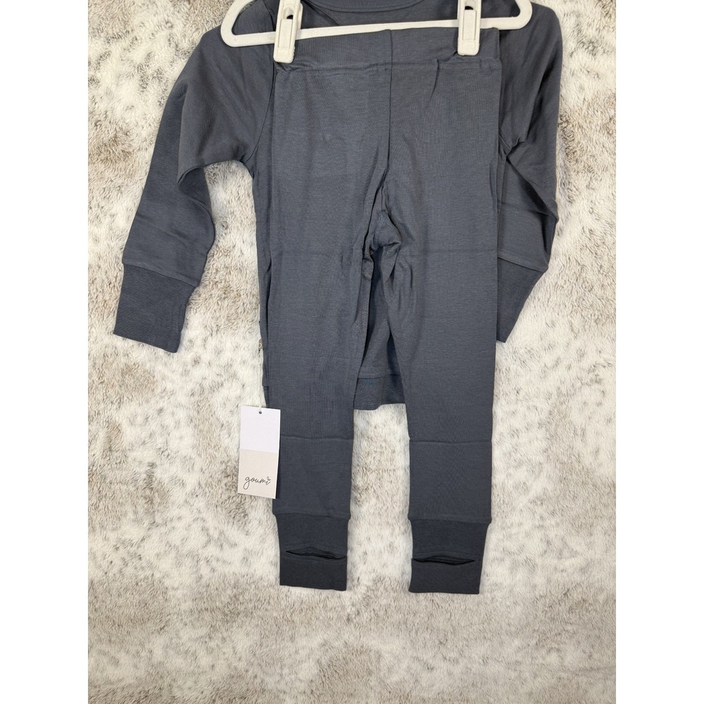 NWT GoumiKids 4T 2‎ Piece Long Sleeve Blue Outfit Organic Cotton - Picture 2 of 5